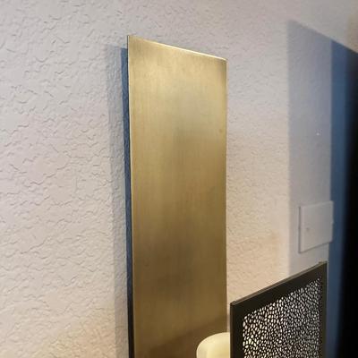 CRATE AND BARREL NESS METAL CANDLE WALL SCONCES
