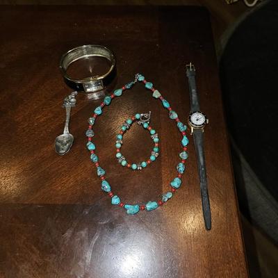 Authentic Turquoise Silver Necklace, Bracelet Jeweler Lot
