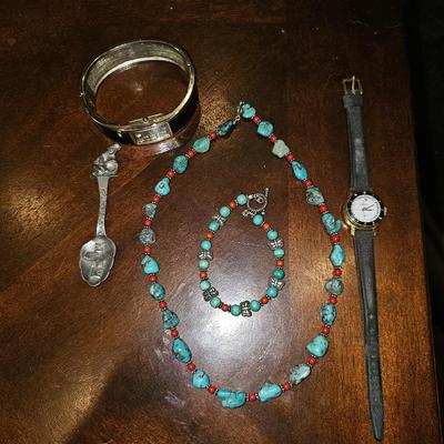 Authentic Turquoise Silver Necklace, Bracelet Jeweler Lot
