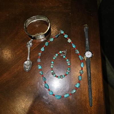 Authentic Turquoise Silver Necklace, Bracelet Jeweler Lot