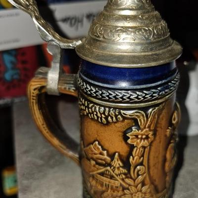 Vintage Germany Original Gerzit Gerz Lidded Beer Stein and Limited Edition Bottle Opener
