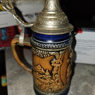 Vintage Germany Original Gerzit Gerz Lidded Beer Stein and Limited Edition Bottle Opener