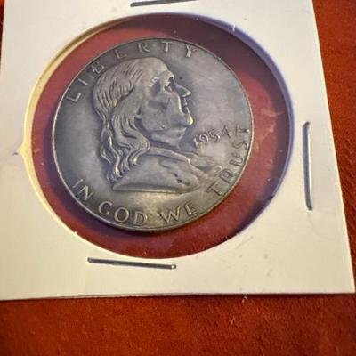 1954 BENJAMIN FRANKLIN HALF US COIN P XVF
