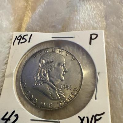 1951 P BENJAMIN FRANKLIN HALF XVF