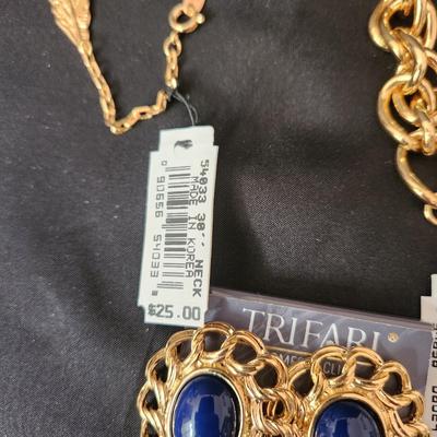 6 Piece Trifari Jewelry Lot Necklaces Earrings w tags