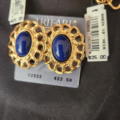 6 Piece Trifari Jewelry Lot Necklaces Earrings w tags