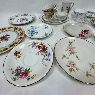 Porcelain Mixed Lot - cups saucers plates