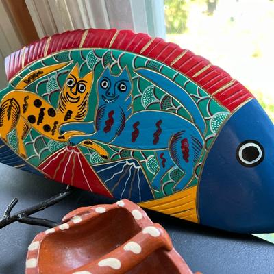 Decorative Animal Lot - Wood, Pottery, Metal