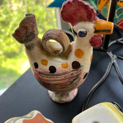 Decorative Animal Lot - Wood, Pottery, Metal