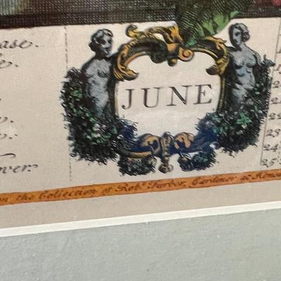 4 Robert Furber Floral Framed Prints - Feb., June, Sept., Nov.