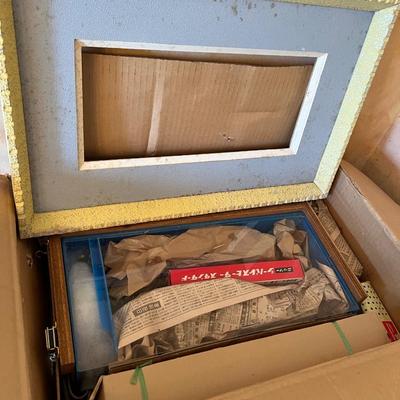 Vintage Japanese Frame Aquarium Fish Tank - Hangs On Wall