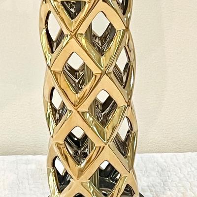 Gold Metal Lamps With Linen Shades