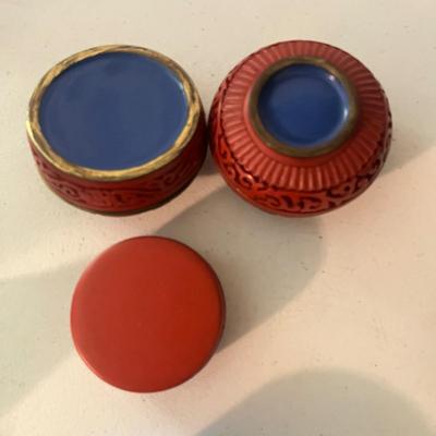 Cinnabar Boxes with 24K Gold Leaf Plate & More (B1-DZ)