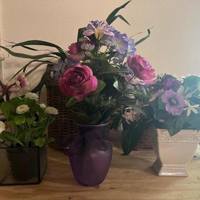 Lot of 6 Faux Floral Arrangements