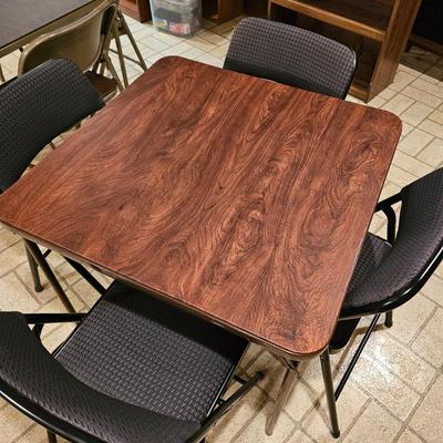 Three Samsonite Card Tables with Chairs (BDB-JS)