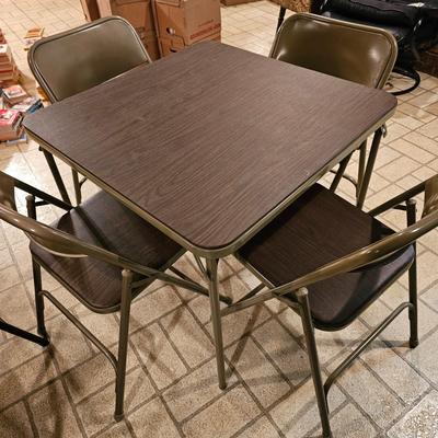 Three Samsonite Card Tables with Chairs (BDB-JS)