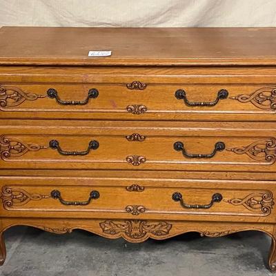 Vintage Hand Carved Wooden Dresser