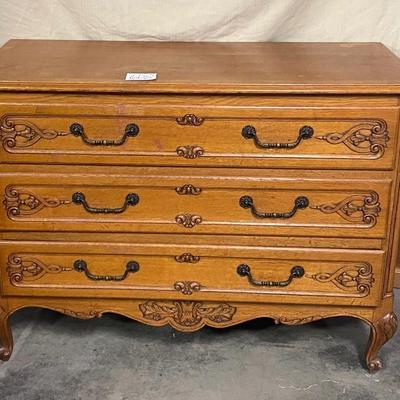 Vintage Hand Carved Wooden Dresser