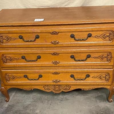 Vintage Hand Carved Wooden Dresser