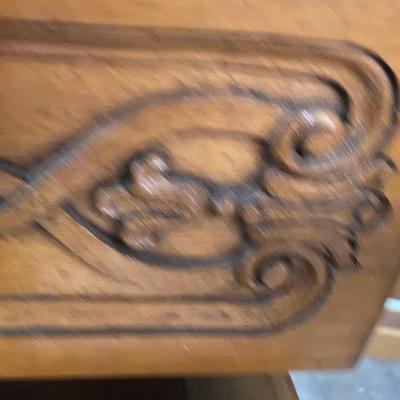 Vintage Hand Carved Wooden Dresser