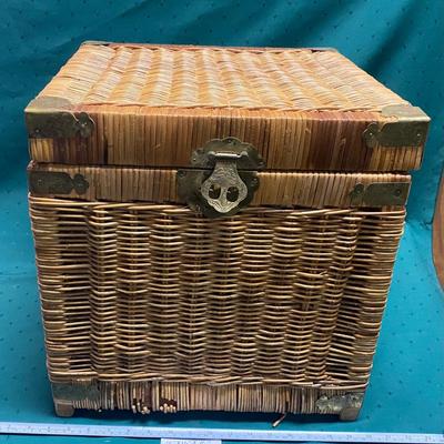 Vintage Rattan Woven Chest