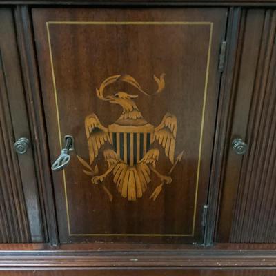 1146 Hepplewhite Style Mahogany Secretary Desk w/ Inlay