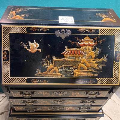 Vintage Asian Chinoiserie Desk