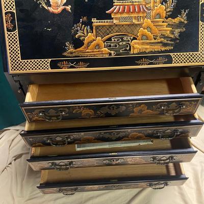 Vintage Asian Chinoiserie Desk