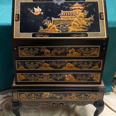 Vintage Asian Chinoiserie Desk