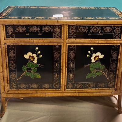 Vintage Bamboo Chinoiserie Cabinet