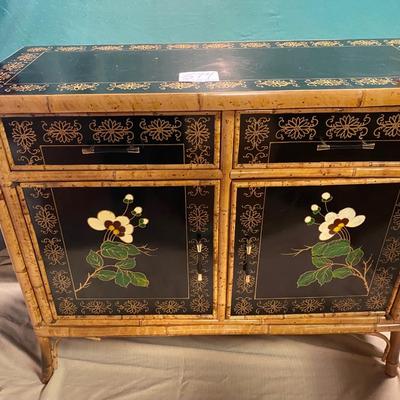 Vintage Bamboo Chinoiserie Cabinet