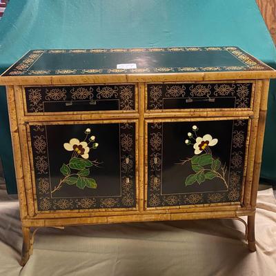 Vintage Bamboo Chinoiserie Cabinet