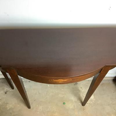 1151 Antique Mahogany Hepplewhite Style Demilune Table