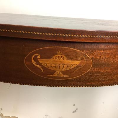 1151 Antique Mahogany Hepplewhite Style Demilune Table
