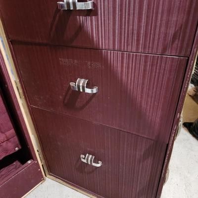 Vintage Wardrobe Travel Trunk with key