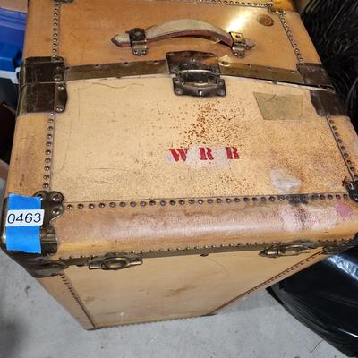 Vintage Wardrobe Travel Trunk with key