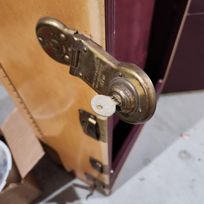 Vintage Wardrobe Travel Trunk with key