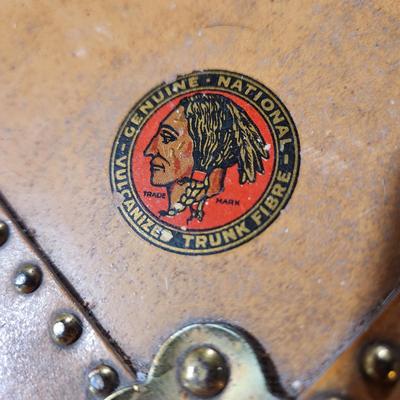 Vintage Wardrobe Travel Trunk with key