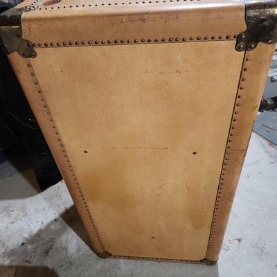Vintage Wardrobe Travel Trunk with key