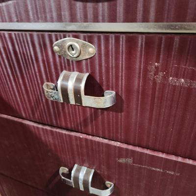 Vintage Wardrobe Travel Trunk with key
