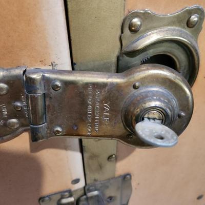 Vintage Wardrobe Travel Trunk with key