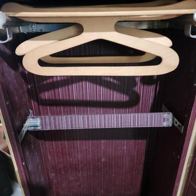 Vintage Wardrobe Travel Trunk with key