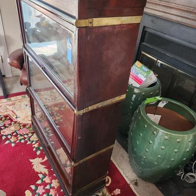 3 Section Globe-Wernieke Sectional Bookcase Barrister Pattern 112 Grade 398 1/2