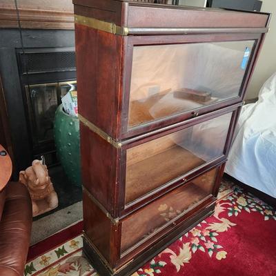 3 Section Globe-Wernieke Sectional Bookcase Barrister Pattern 112 Grade 398 1/2