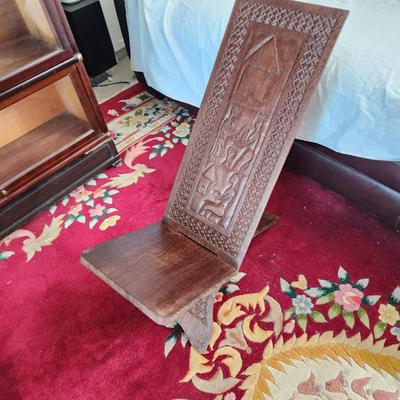 African Hand Carved Wood Chair