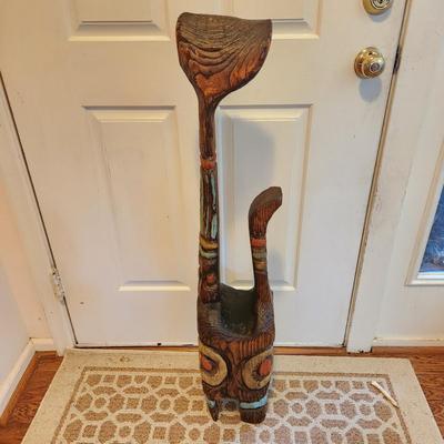 Vintage Mid Century Wood Possible Witco Tiki Cat 41" tall
