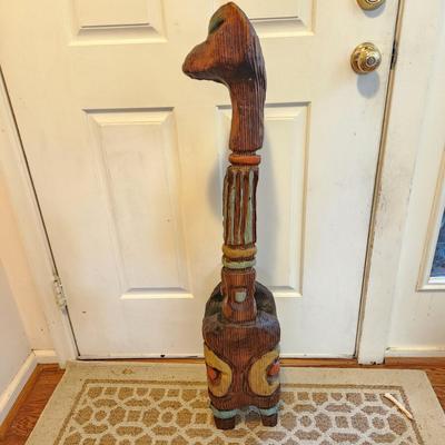 Vintage Mid Century Wood Possible Witco Tiki Cat 41" tall