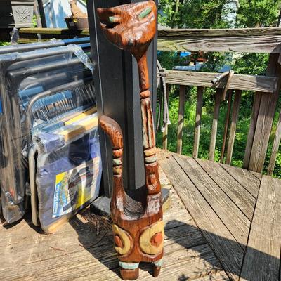 Vintage Mid Century Wood Possible Witco Tiki Cat 41" tall