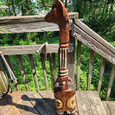 Vintage Mid Century Wood Possible Witco Tiki Cat 41" tall