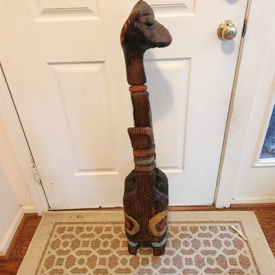 Vintage Mid Century Wood Possible Witco Tiki Cat 41" tall